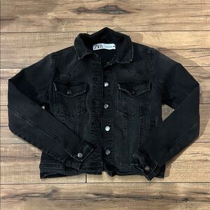 Zara Charcoal Denim Jacket